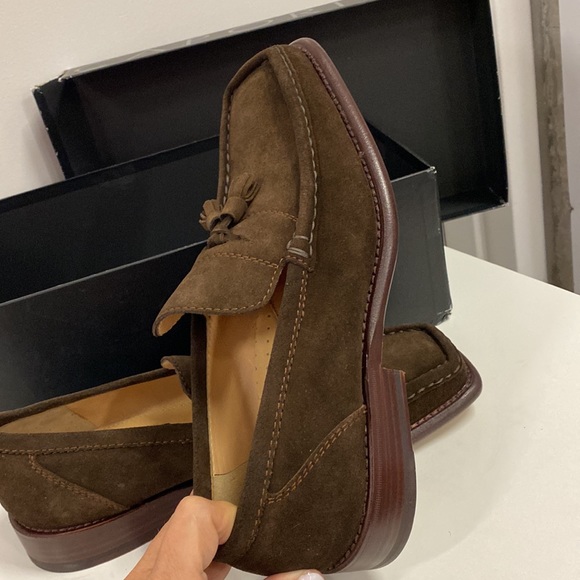 Caporicci calf, leather suede, vintage loafers never been worn, still in box.